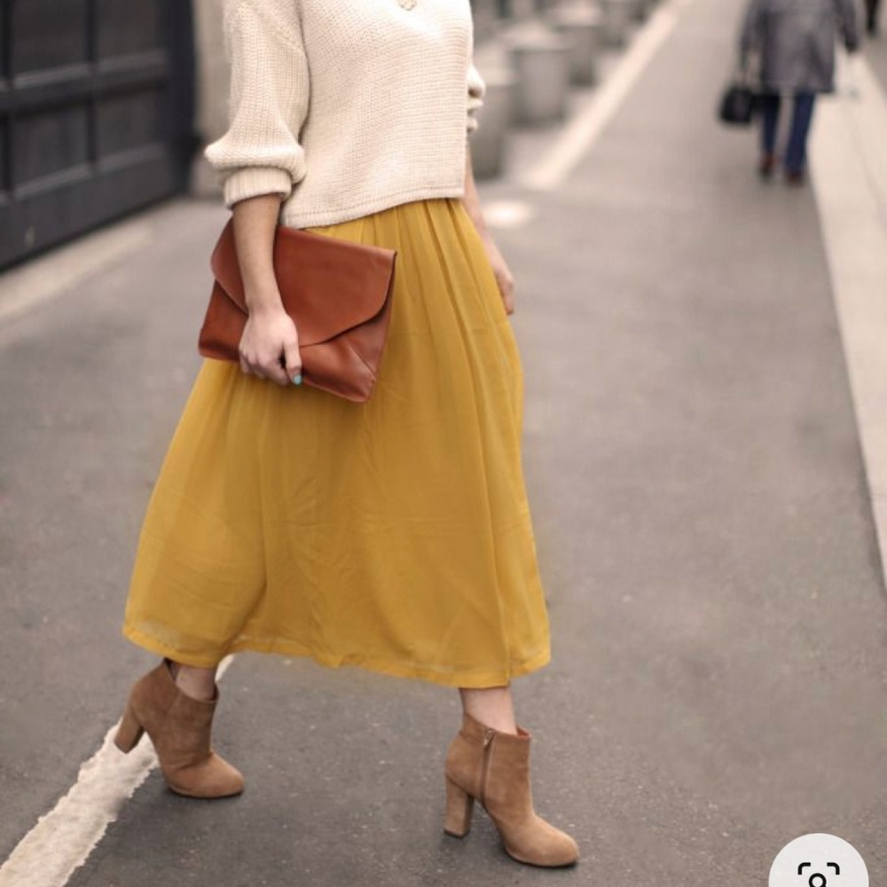 Yellow Midi Skirt